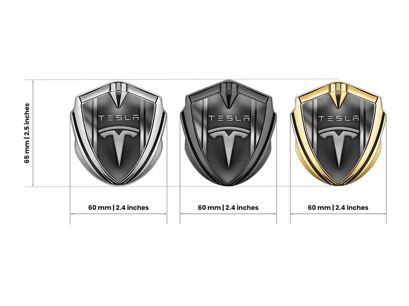 Tesla Emblem Metal Badge Customizable Force Look